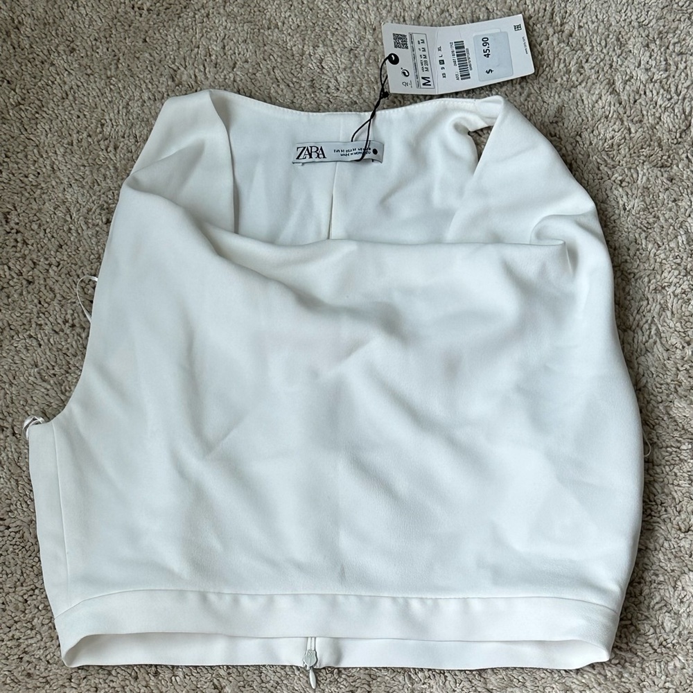 White cropped Zara top